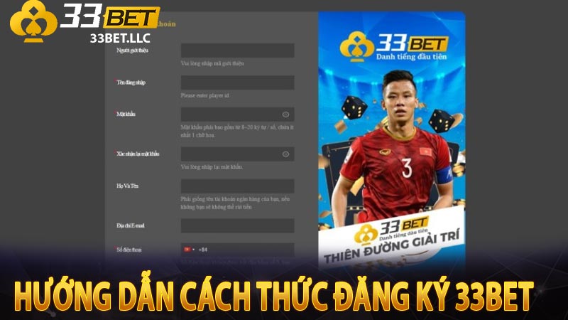 Hướng dẫn cách thức đăng ký 33BET